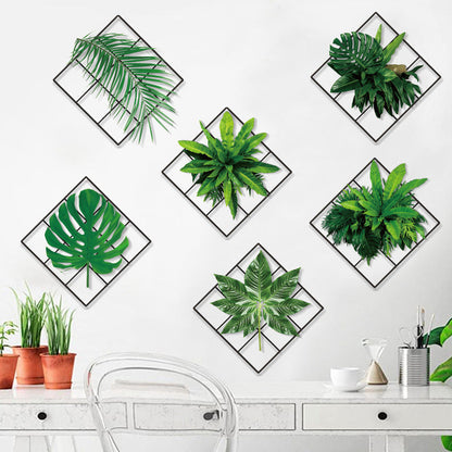 3d green plant wall sticker - nature decors