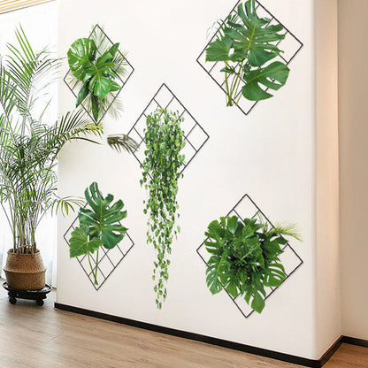 3d green plant wall sticker - nature decors