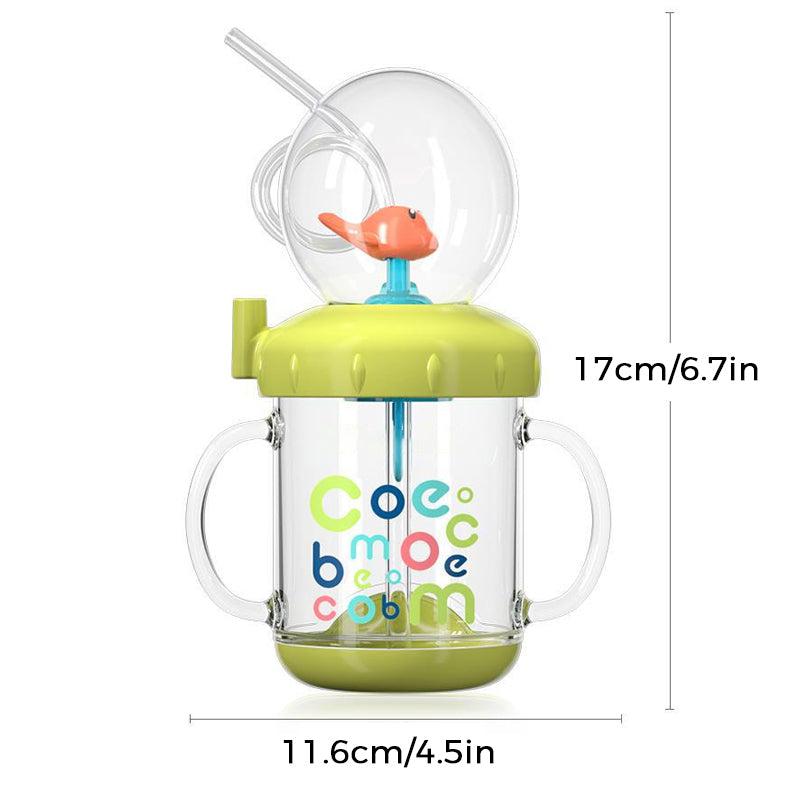 Baby drinking cup with fun whale splash design