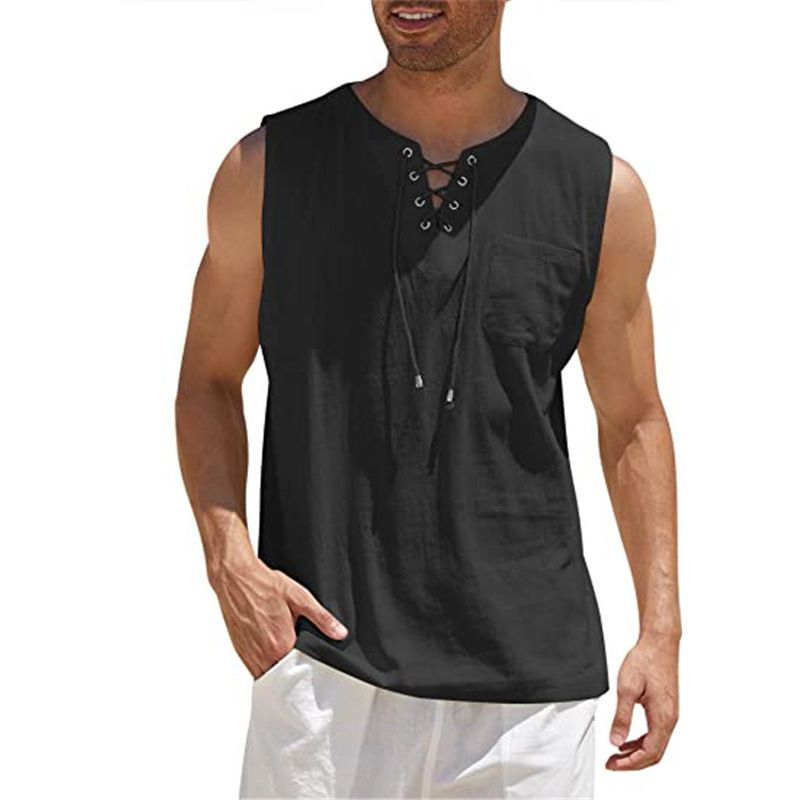 Cotton and linen t-shirt for men