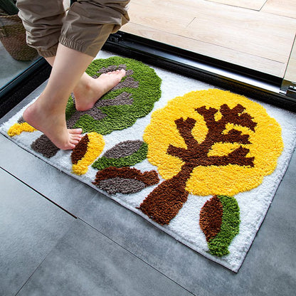 Door mats in embroidered design
