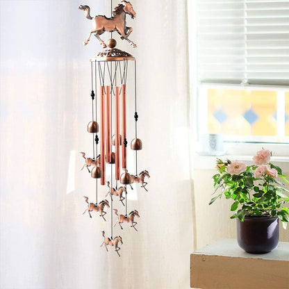 Bronze horse wind chime - garden decoration