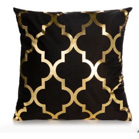 Cushion cover with gold print