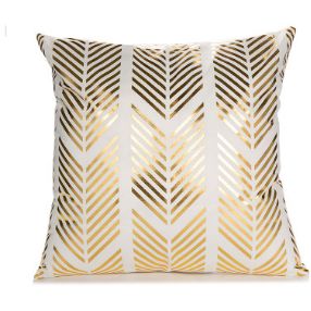 Cushion cover with gold print