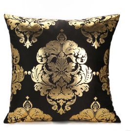 Cushion cover with gold print