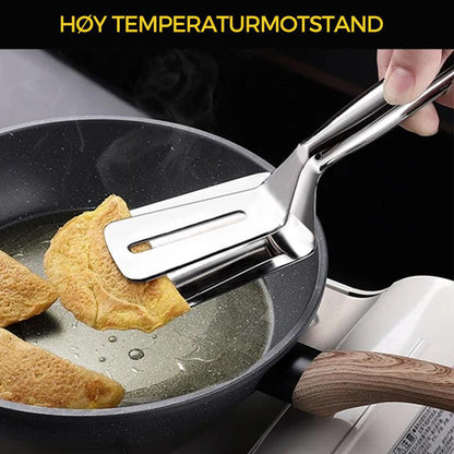 Double-sided frying pan clip in stainless steel