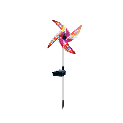 Colorful solar powered windmill light for the garden