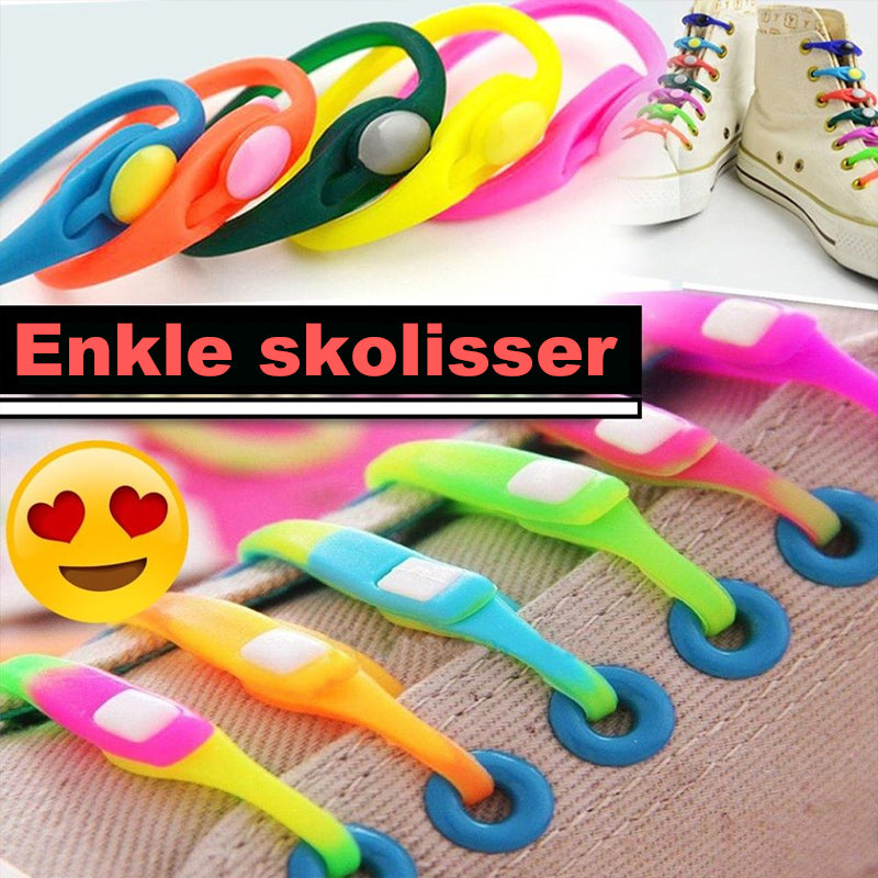 Colorful silicone shoelaces - one size fits all