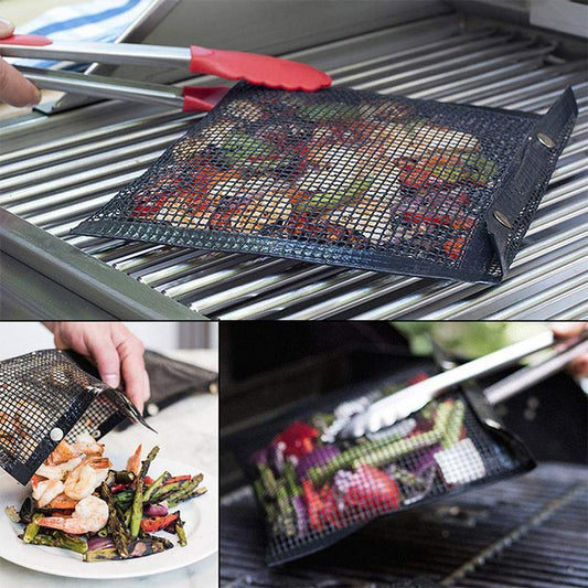 Reusable non-stick grill bags for clean grilling