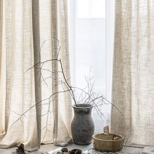 Transparent linen curtains