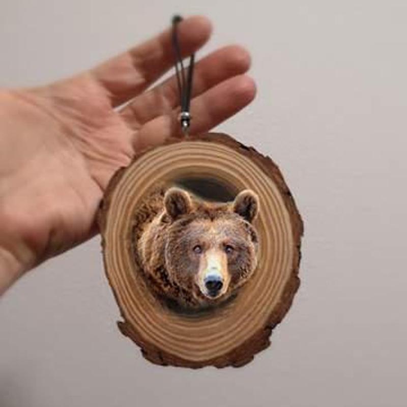 Hand painted animal decorations on wood