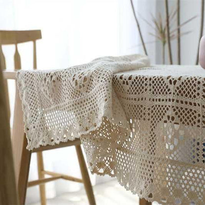 Crochet tablecloth in retro style