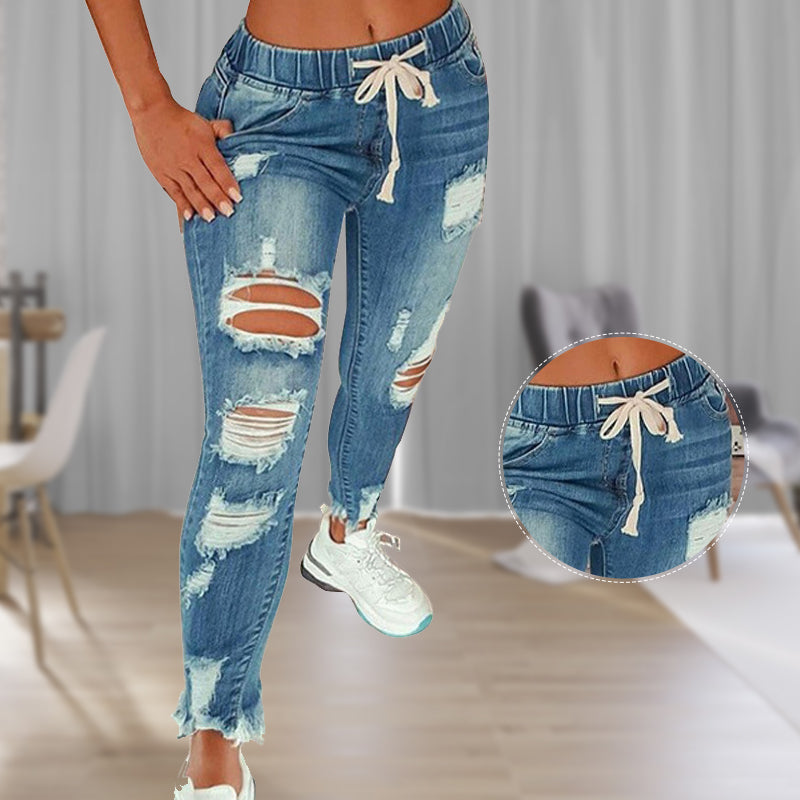 High stretch jeans for a flattering figure