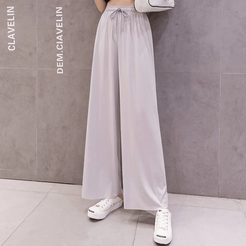 Ice Silk Wide Leg Pants - Women