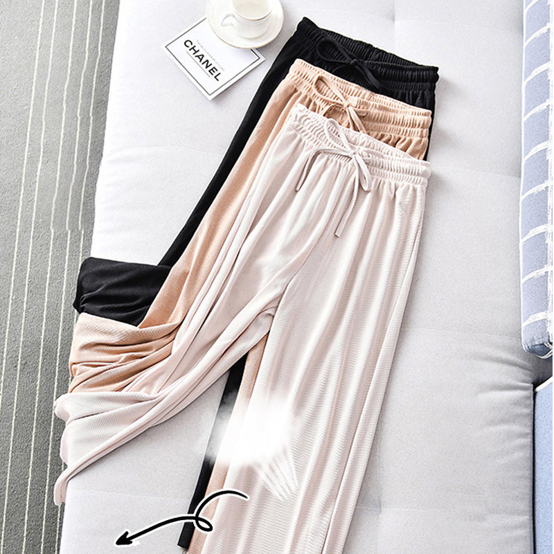 Ice Silk Wide Leg Pants - Women