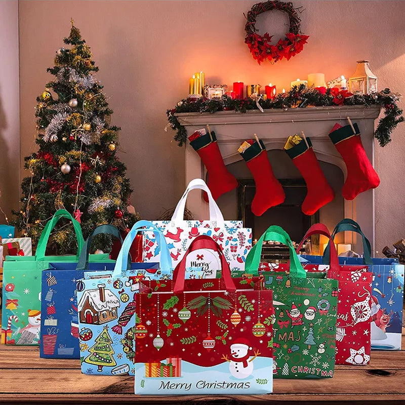 Christmas gift bag - festive patterns for the gifts