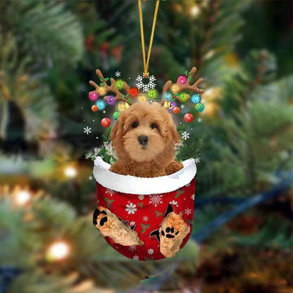 Christmas stocking pendant with dog