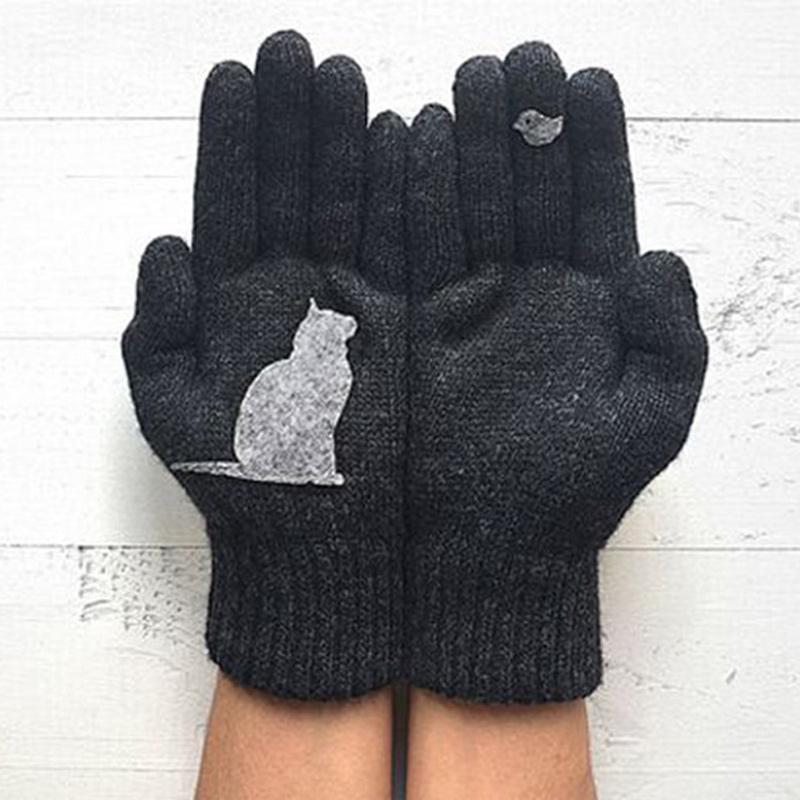 Cat gloves in cotton - warm and comfortable on colder days