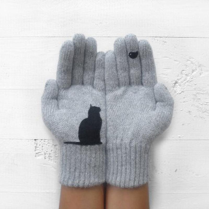 Cat gloves in cotton - warm and comfortable on colder days