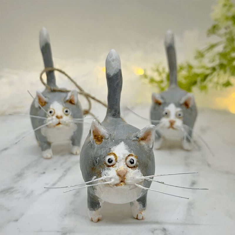 Kitty miniature sculpture for garden and decor