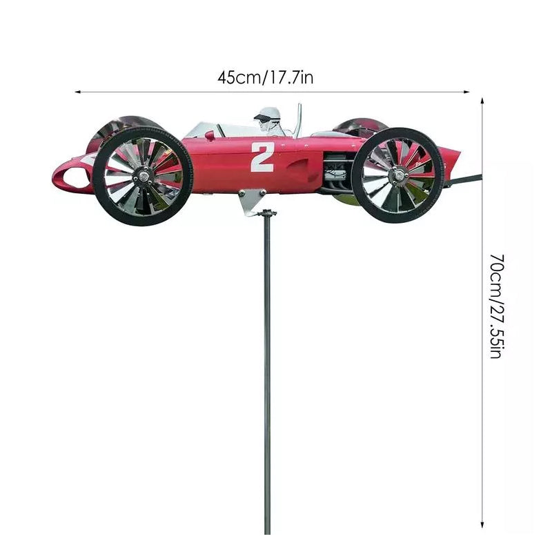 Classic racing car windmill for garden and balcony