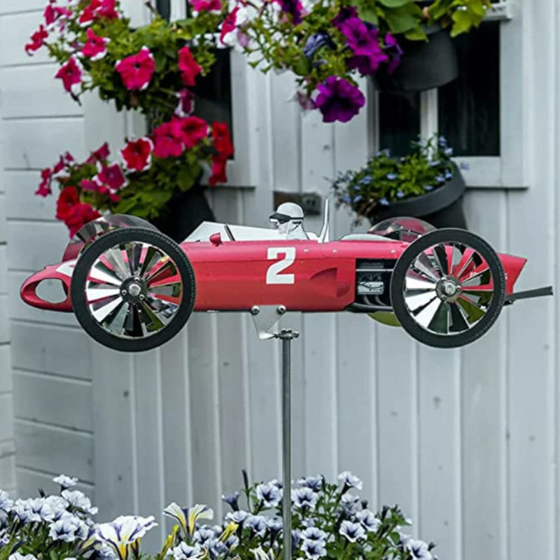 Classic racing car windmill for garden and balcony