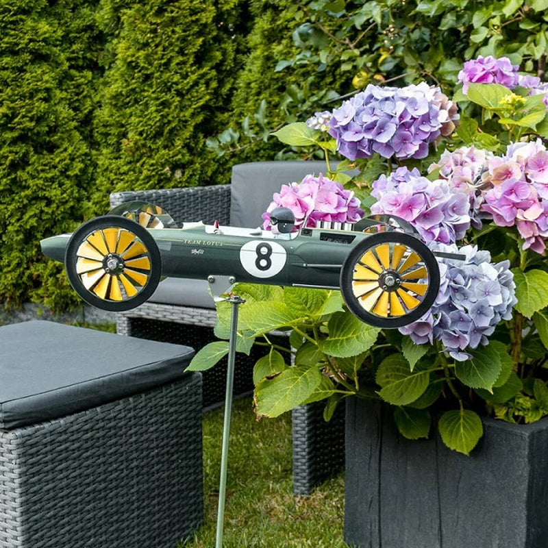 Classic racing car windmill for garden and balcony