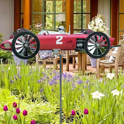 Classic racing car windmill for garden and balcony