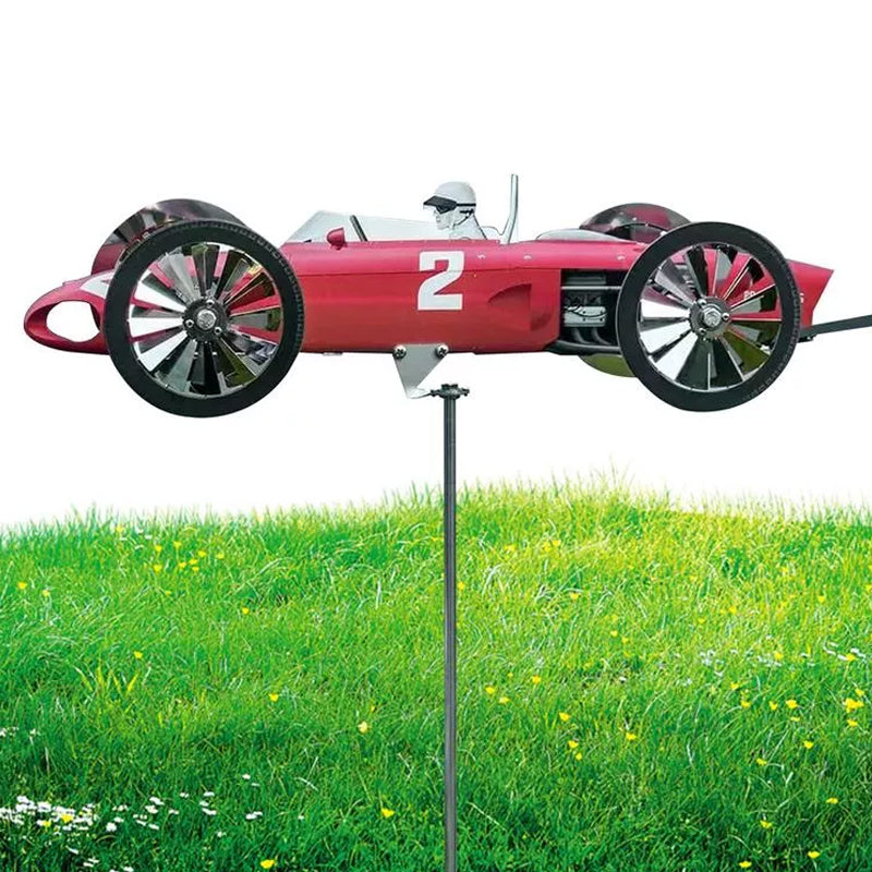 Classic racing car windmill for garden and balcony