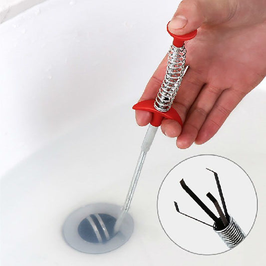 Pinch for removing hair and dirt in drains