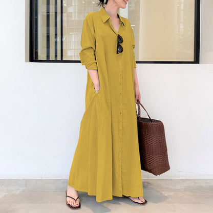 Long sleeve casual dress with pockets