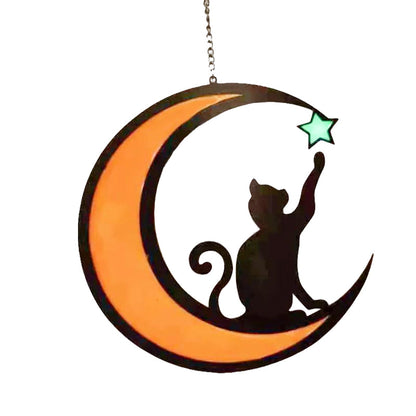 Moon black cat decorations - unique home decor