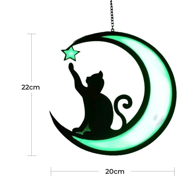 Moon black cat decorations - unique home decor