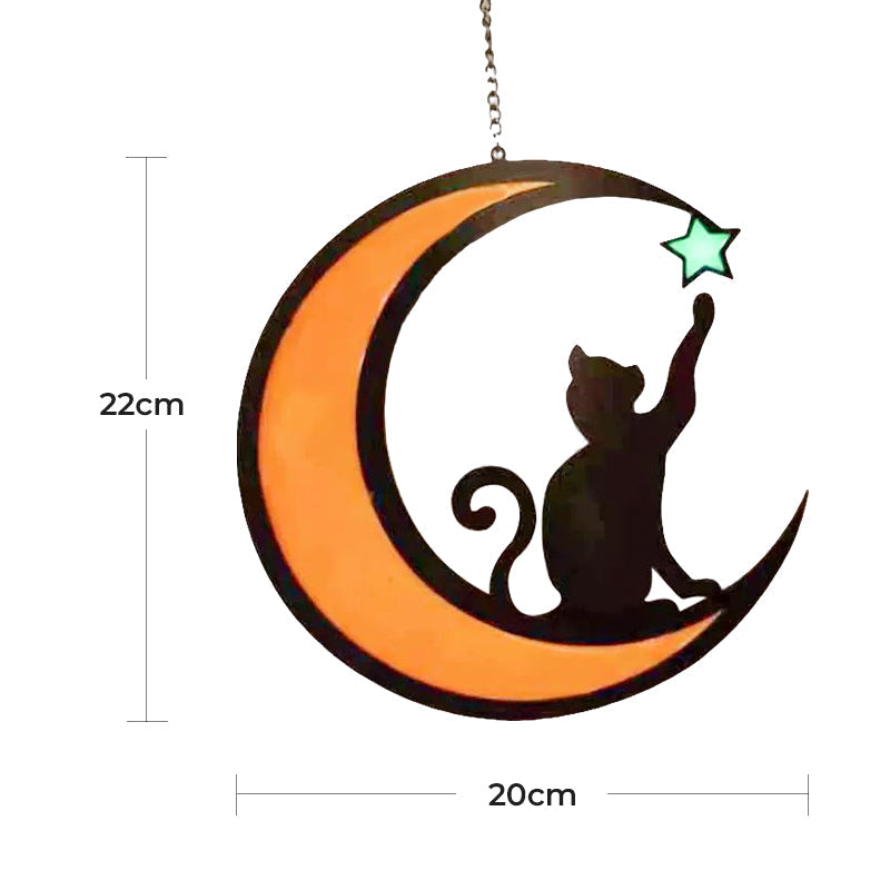 Moon black cat decorations - unique home decor