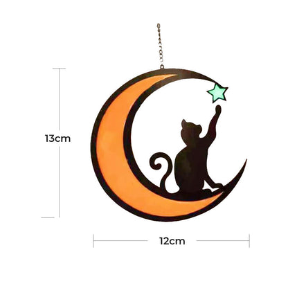 Moon black cat decorations - unique home decor