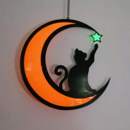 Moon black cat decorations - unique home decor