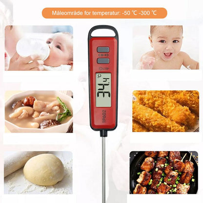 Food thermometer with instant reading and long probe