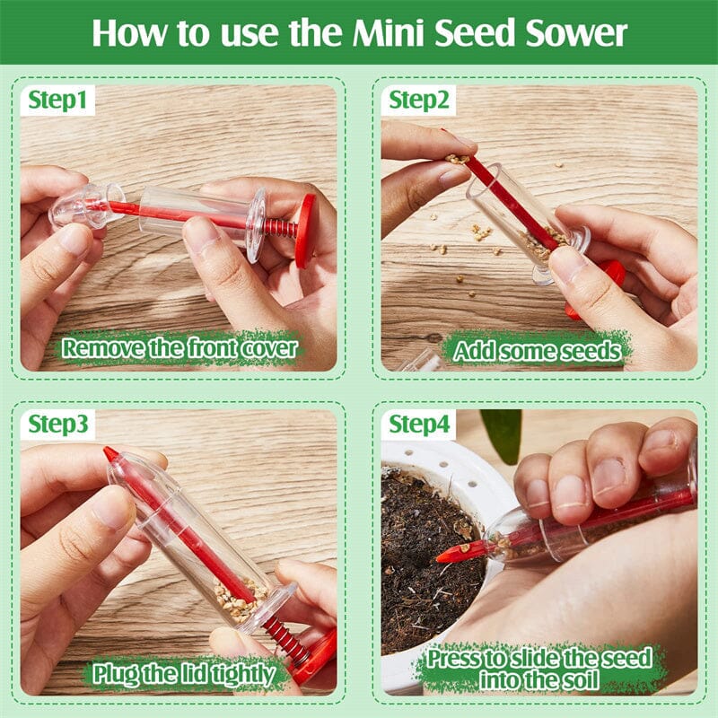 Mini seed spreader for precise sowing in the garden