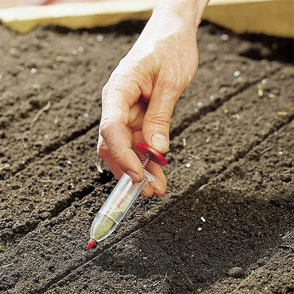 Mini seed spreader for precise sowing in the garden