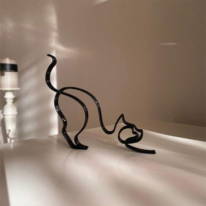 Minimalist dog sculpture in iron - stylish decor