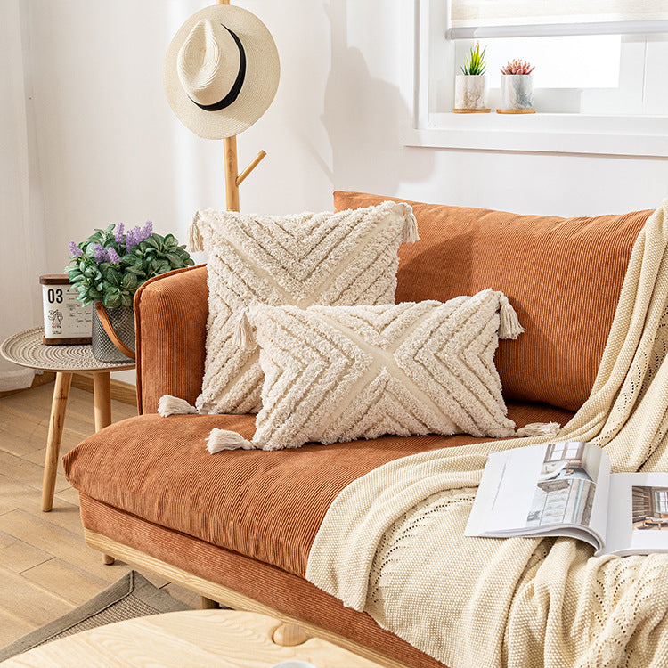 Modern decorative cushions in earth tones