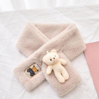 Soft and warm teddy plush scarf for adults and children