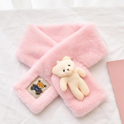 Soft and warm teddy plush scarf for adults and children