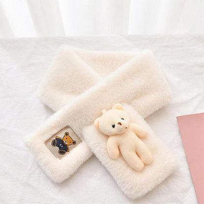 Soft and warm teddy plush scarf for adults and children