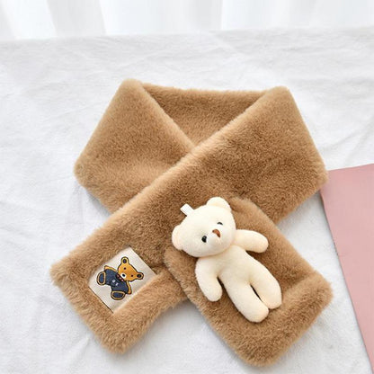 Soft and warm teddy plush scarf for adults and children