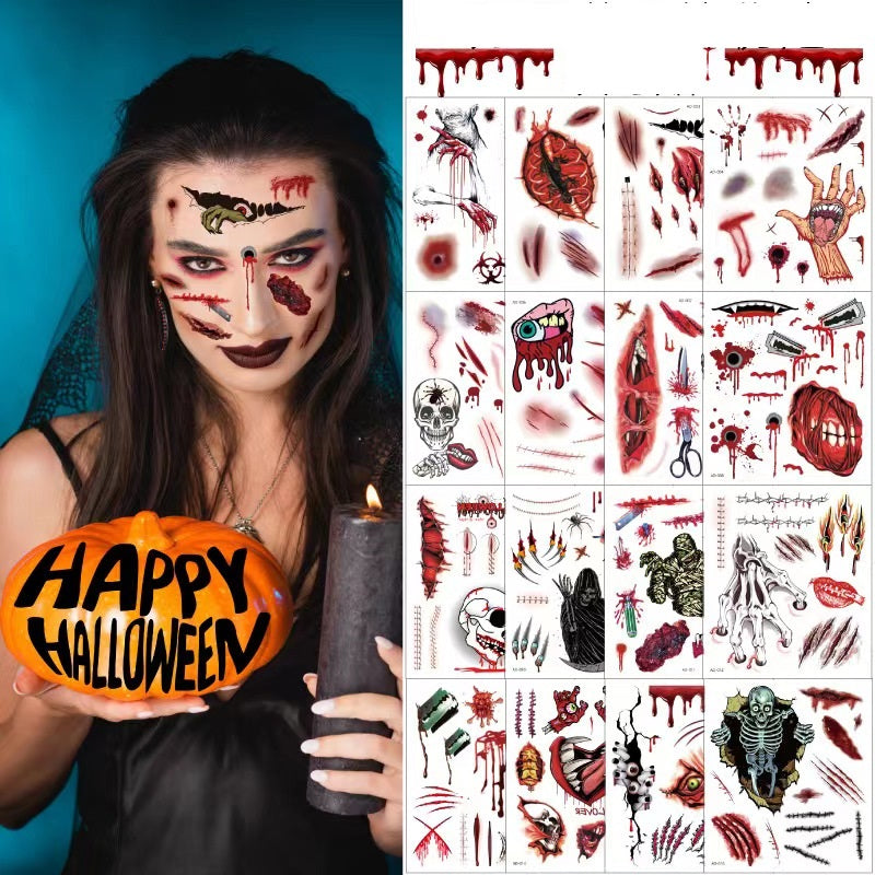 Scary tattoo stickers for halloween