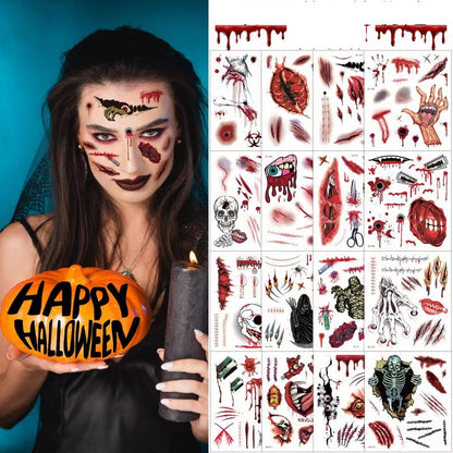 Scary tattoo stickers for halloween