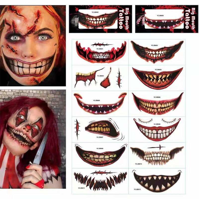 Scary tattoo stickers for halloween