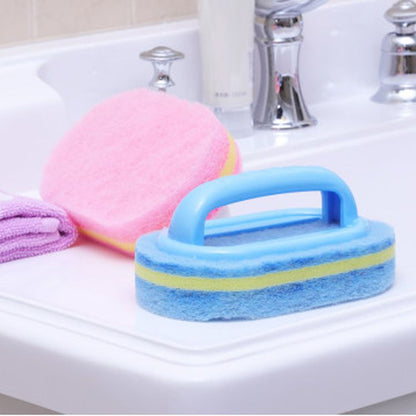 Scouring sponge with handle
