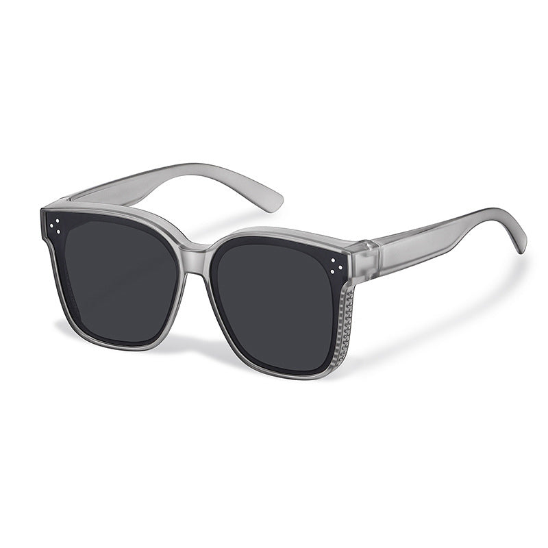 Snap-on shades for sunglasses